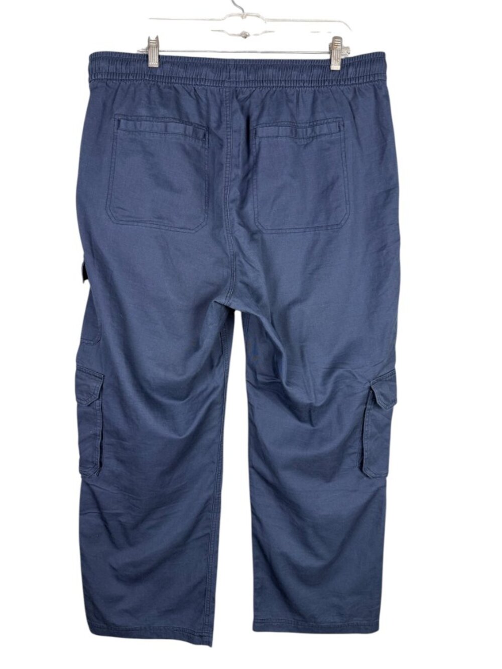 Old Navy Women's XL Drapey Cargo Pants Blue Wide Leg Pull On Drawstring Mid-Rise - Picture 2 of 14